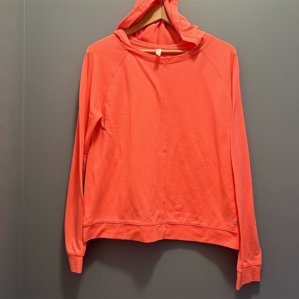 GapFit Hoodie Womens Size M Neon Pink Lightweight Athleisure Pullover Utility